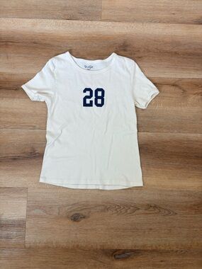 Ivory Graphic Tee with Navy '28'